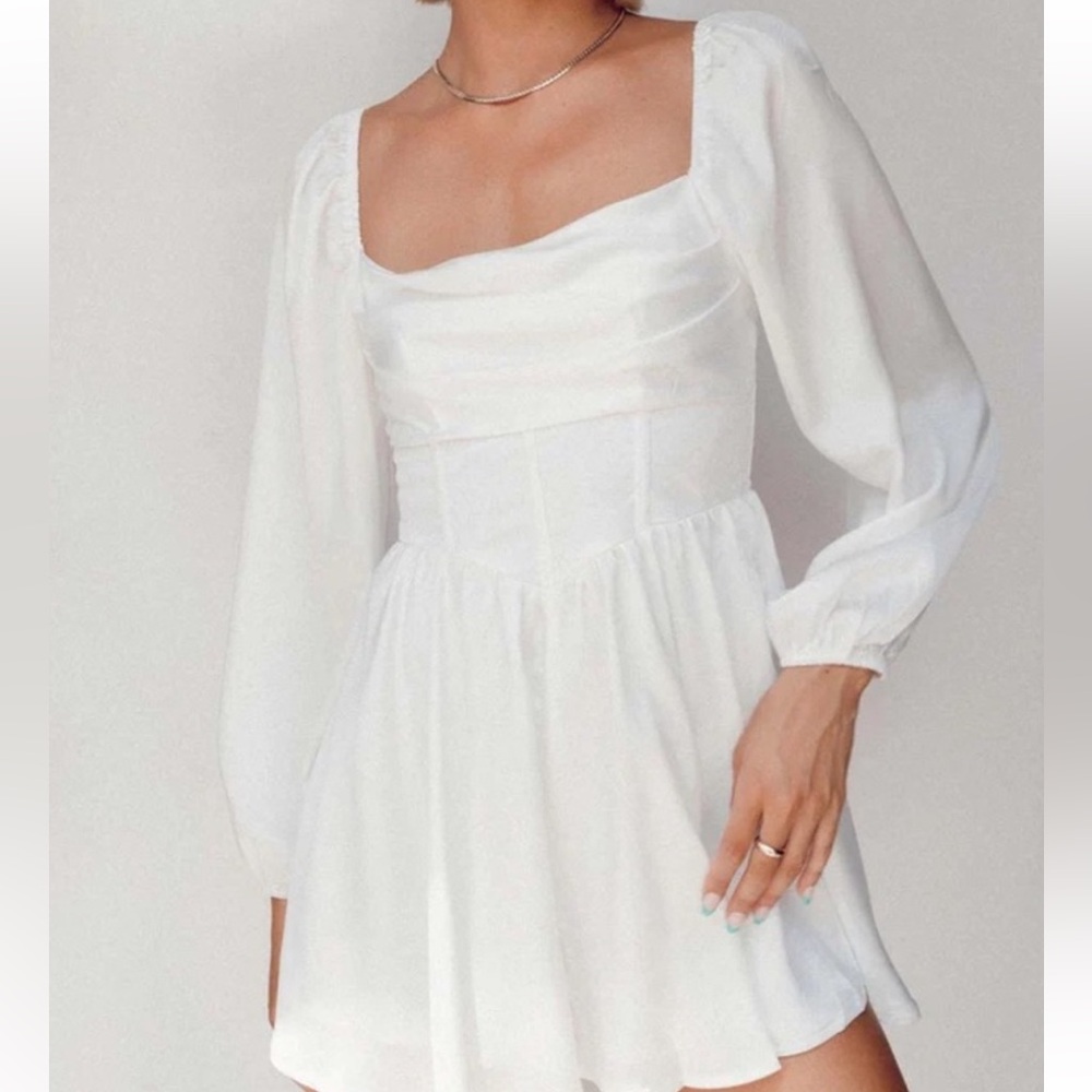 Princess Polly Lillie Long Sleeve Romper White